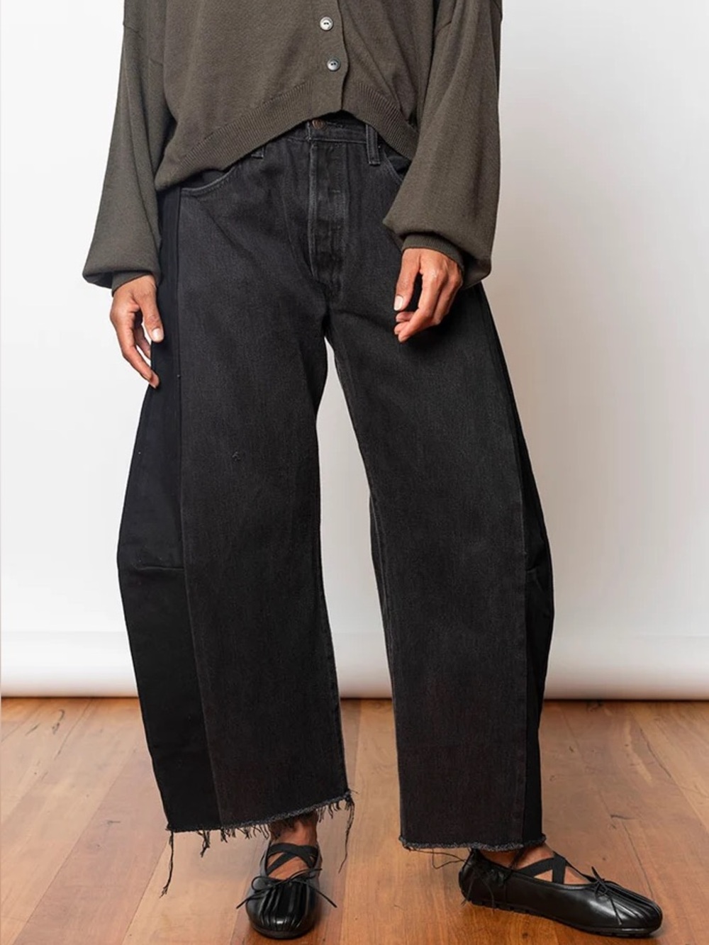 B SIDES Vintage Lasso Wide-Leg Jeans Black Sz 29 NWT - Picture 1 of 11